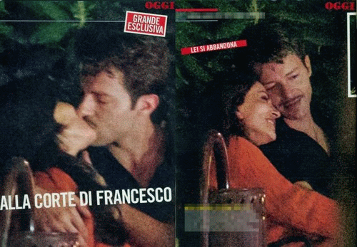 Francesco Testi e Sabrina Ferilli: Un bacio appassionato fuori dal set