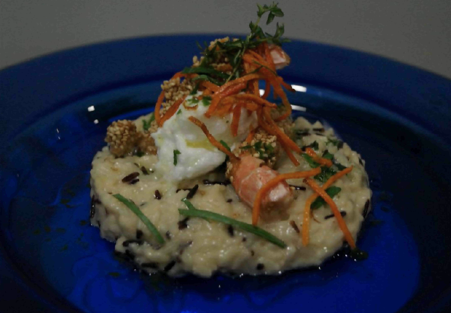 Giuseppe Galena ricette: Risotto di “Risone” in crosta di riso “Venere”