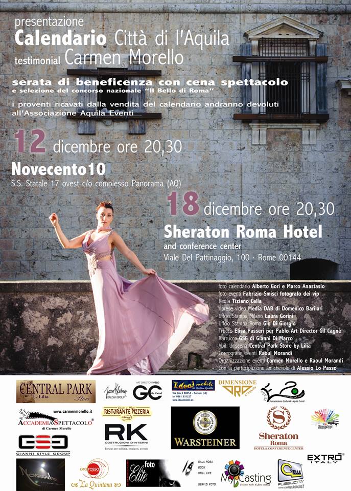 Carmen Morello il 12 e il 18 dicembre 2013 presenterà il Calendario città di L'Aquila