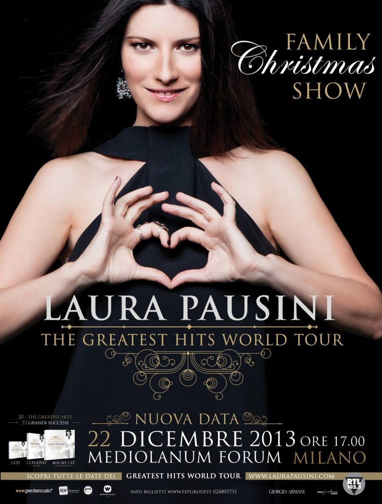Laura Pausini il 22 dicembre 2013 concerto al Medionalum Forum di Assago 