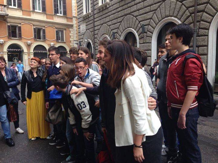 Campagna contro il bullismo a Roma testimonial Noemi e Francesco Totti