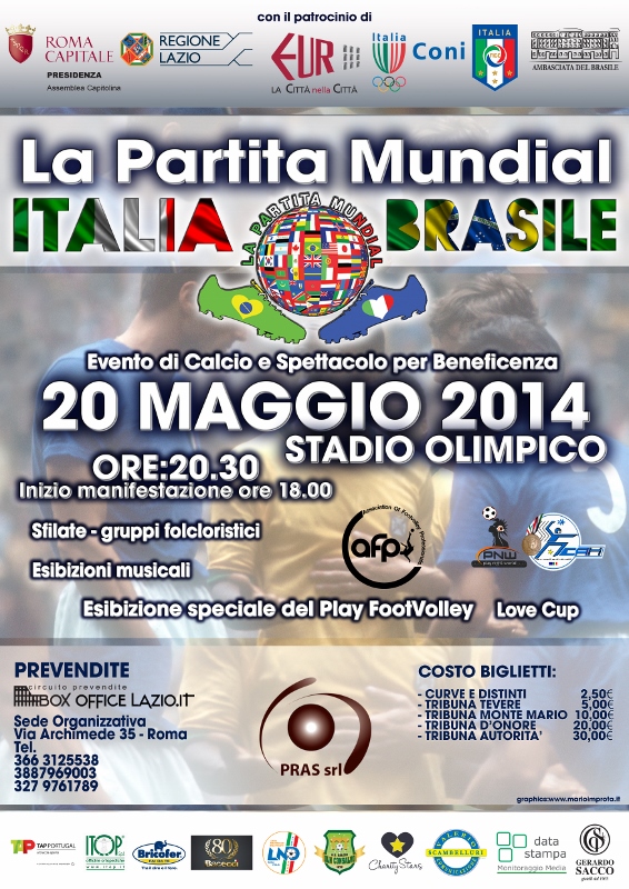Acah e Pnw Partita Mundial Love Cup 2014 allo Stadio Olimpico di Roma
