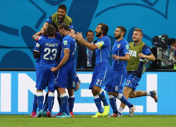 Mondiali calcio 2014: L'Italia batte l'Inghilterra 2-1