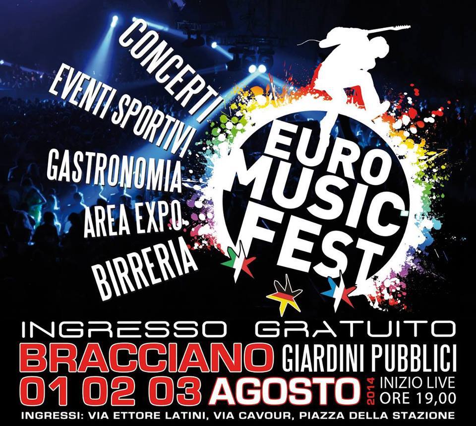 A Bracciano terza edizione dell'Euro Music Fest dal 1 al 3 agosto