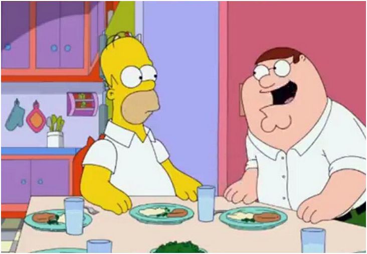 Peter Griffin e Homer Simpson si incontrano in tv