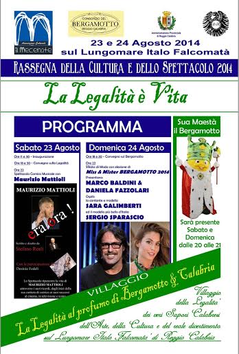 La legalità è vita Eventi Cultura e Spettacolo 2014 a Reggio Calabria