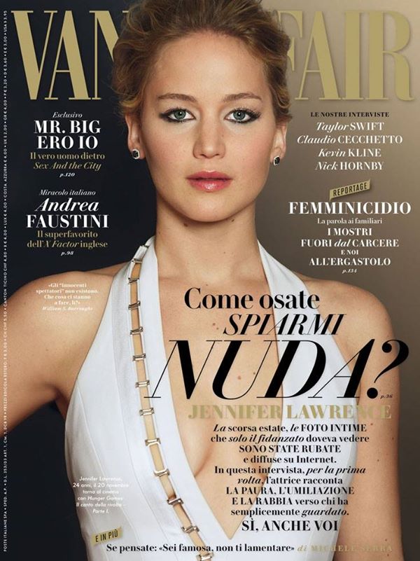 Jennifer Lawrence sulla cover di Vanity Fair Italia