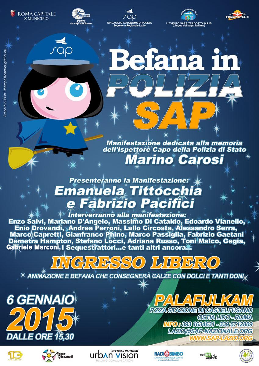 Befana in Polizia SAP 2015: La festa dedicata a tutti i bambini di Roma Capitale Al Palafijlkam di Ostia la Befana in Polizia Sap 2015