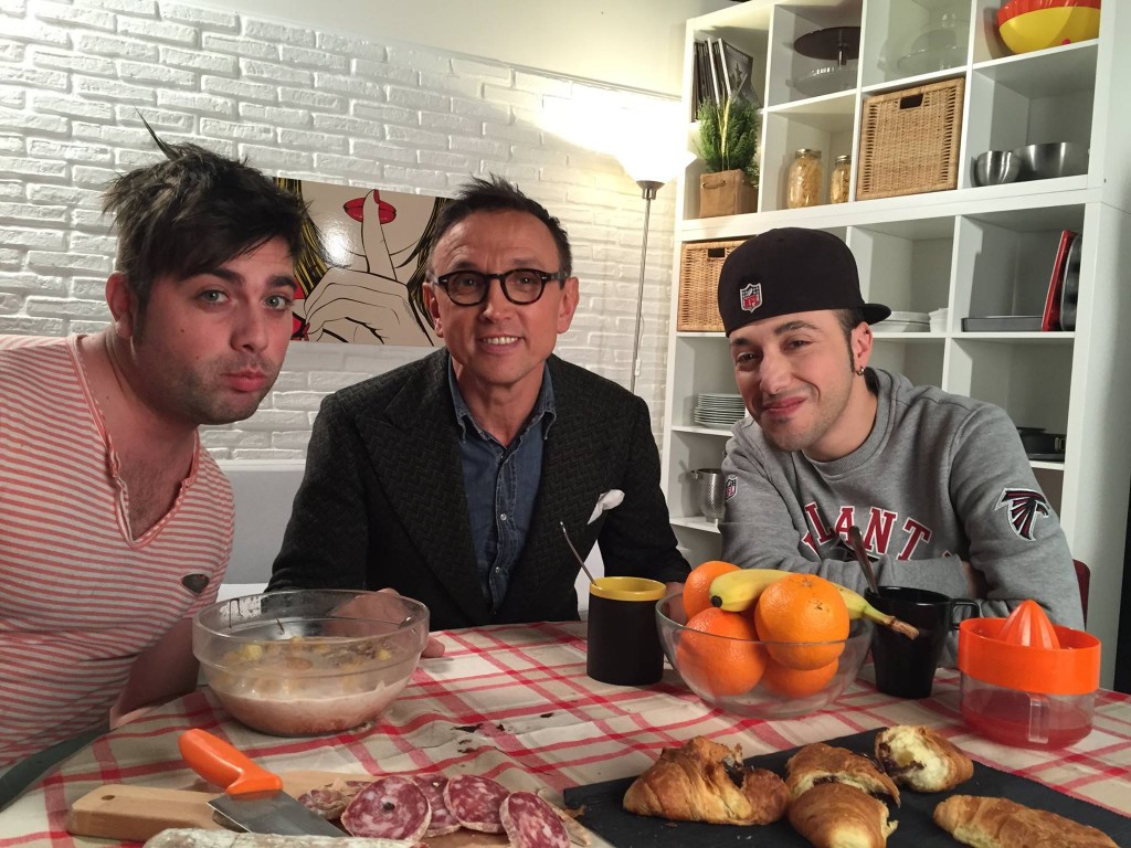 Lo chef Bruno Barbieri e gli Hmatt Luca e Matteo
