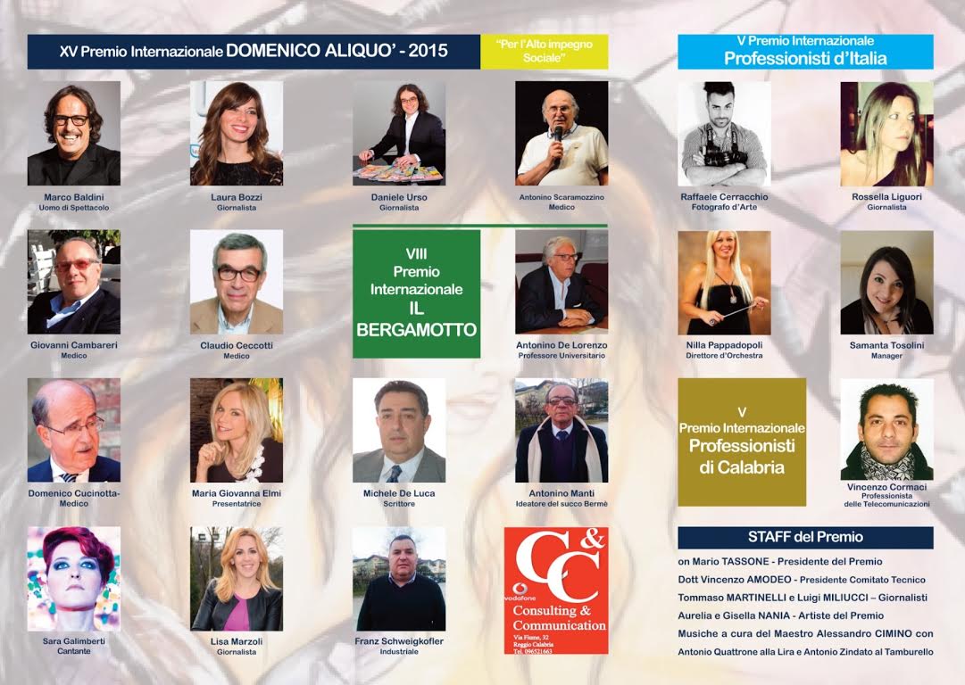 E’ tutto pronto per il Premio Internazionale Domenico Aliquò 2015