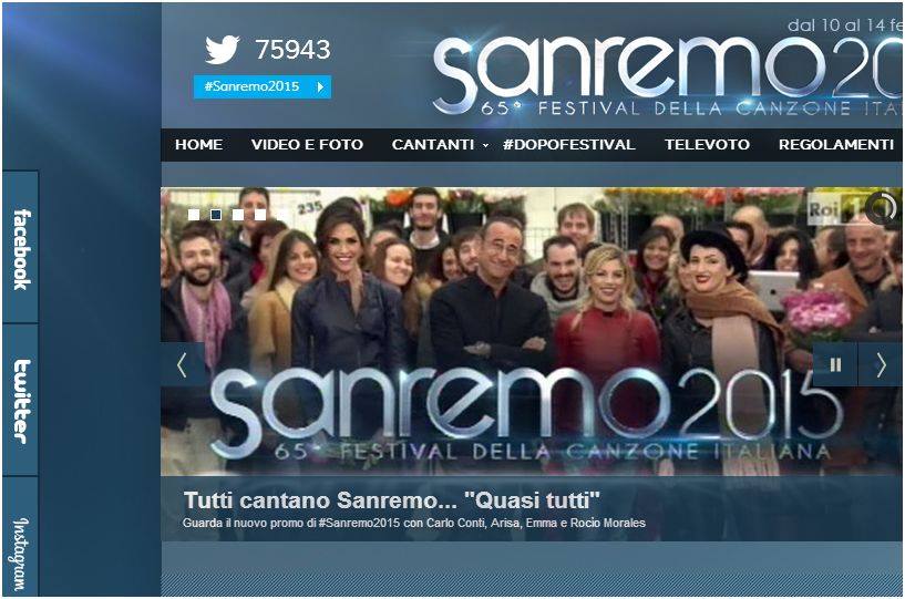Sanremo 2015 su piattaforme social e web