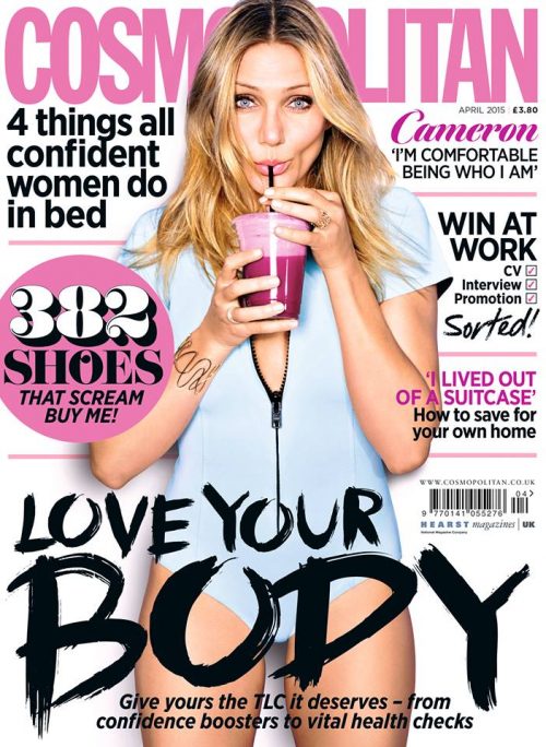 Cameron Diaz sulla copertina di Cosmopolitan Uk aprile 2015