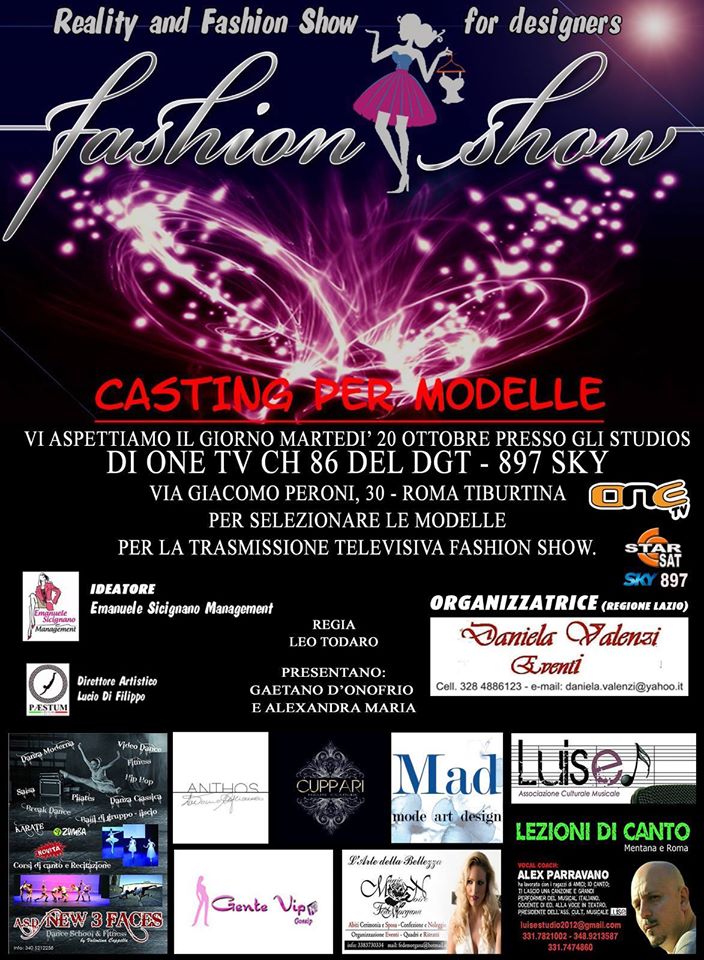 fashion show casting per modelle Daniela Valenzi organizzatrice Regione Lazio