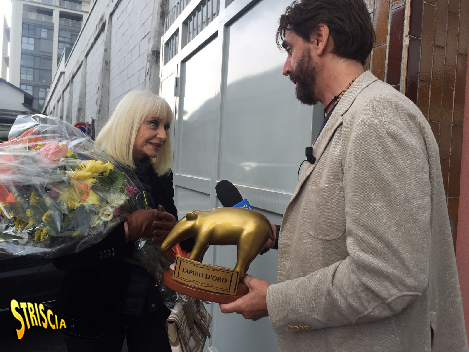 Gossip, Striscia la notizia: Tapiro d’oro a Raffaella Carrà per una gaffe clamorosa Valerio Staffelli consegna il Tapiro d'oro a Raffaella Carrà
