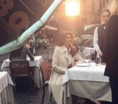 Cindy Crawford a Roma per lo shooting spot Acqua San Benedetto