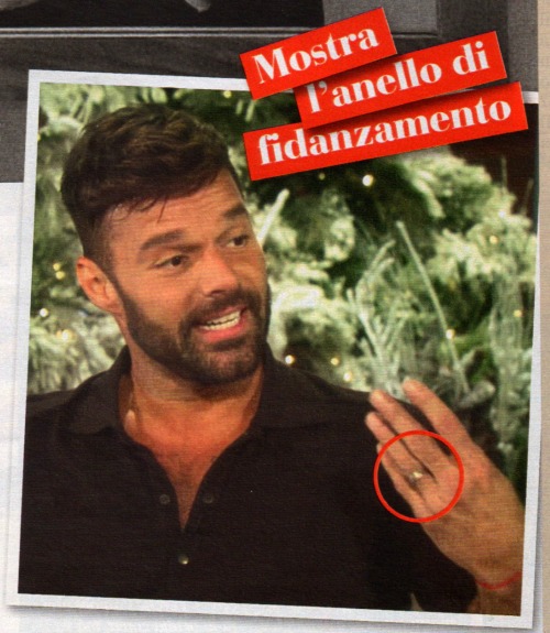 gossip, Ricky Martin dopo l'annuncio del matrimonio mostra anello di fidanzamento 