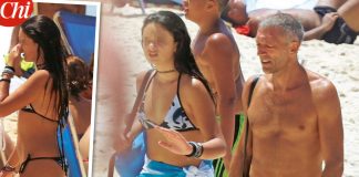Vincent Cassel pizzicato al mare con una giovane modella