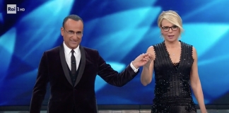 Sanremo 2017 ascolti tv prima serata: battuti tutti i record del Festival! Maria De Filippi Carlo Conti conferenza stampa Festival Sanremo 8 febbraio 2017 tv gossip anticipazioni ascolti tv share