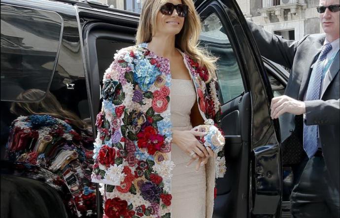 Melania Trump, Melania Trump G7, catania, moglie, dolce e gabbana, outfit g7,