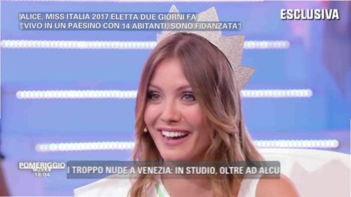 Alice Rachele Arlanch, Miss Italia 2017, Barbara D'Urso, Pomeriggio 5,