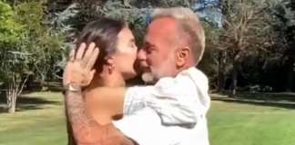 Gianluca Vacchi e Sharon Fonseca rivelano il sesso del bebè in elicottero Gianluca Vacchi e Sharon Fonseca